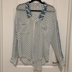 Free people button down blouse size medium